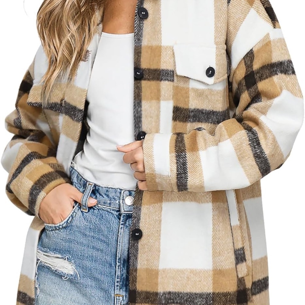 Price ⬇️ Plaid Button-Up Jacket, soft and comfy as a layer or jacket! - Picture 4 of 7